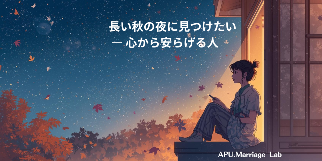長い秋の夜に見つけたい ― 心から安らげる人