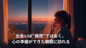 出会いは“偶然”ではなく、心の準備ができた瞬間に訪れる